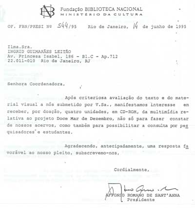 Carta da Biblioteca Nacional 1995