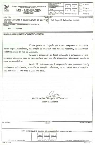 Carta da INFRAERO