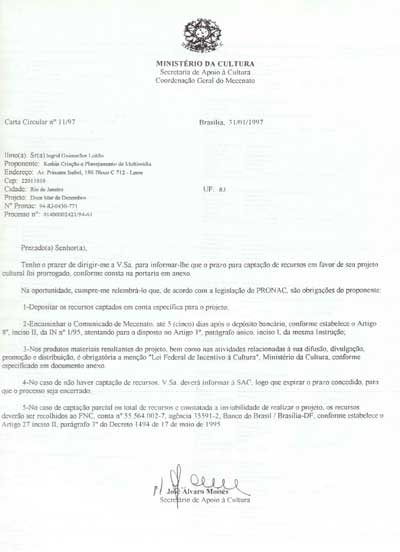 Ministério da Cultura 1997