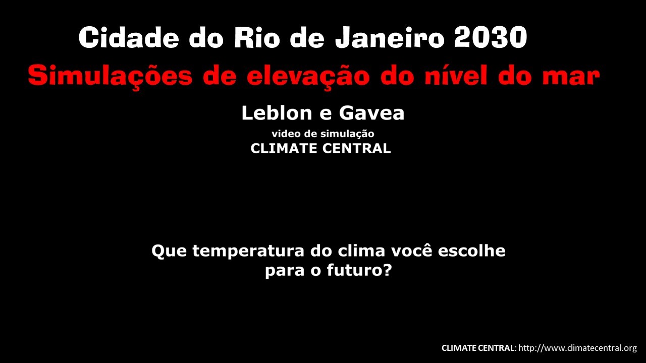 Slide Cidade do Rio de Janeiro 2030 — Simulações de elevação do nível do mar