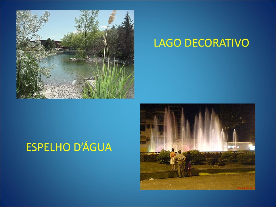 Lago decorativo e espelho d'água — referências visuais